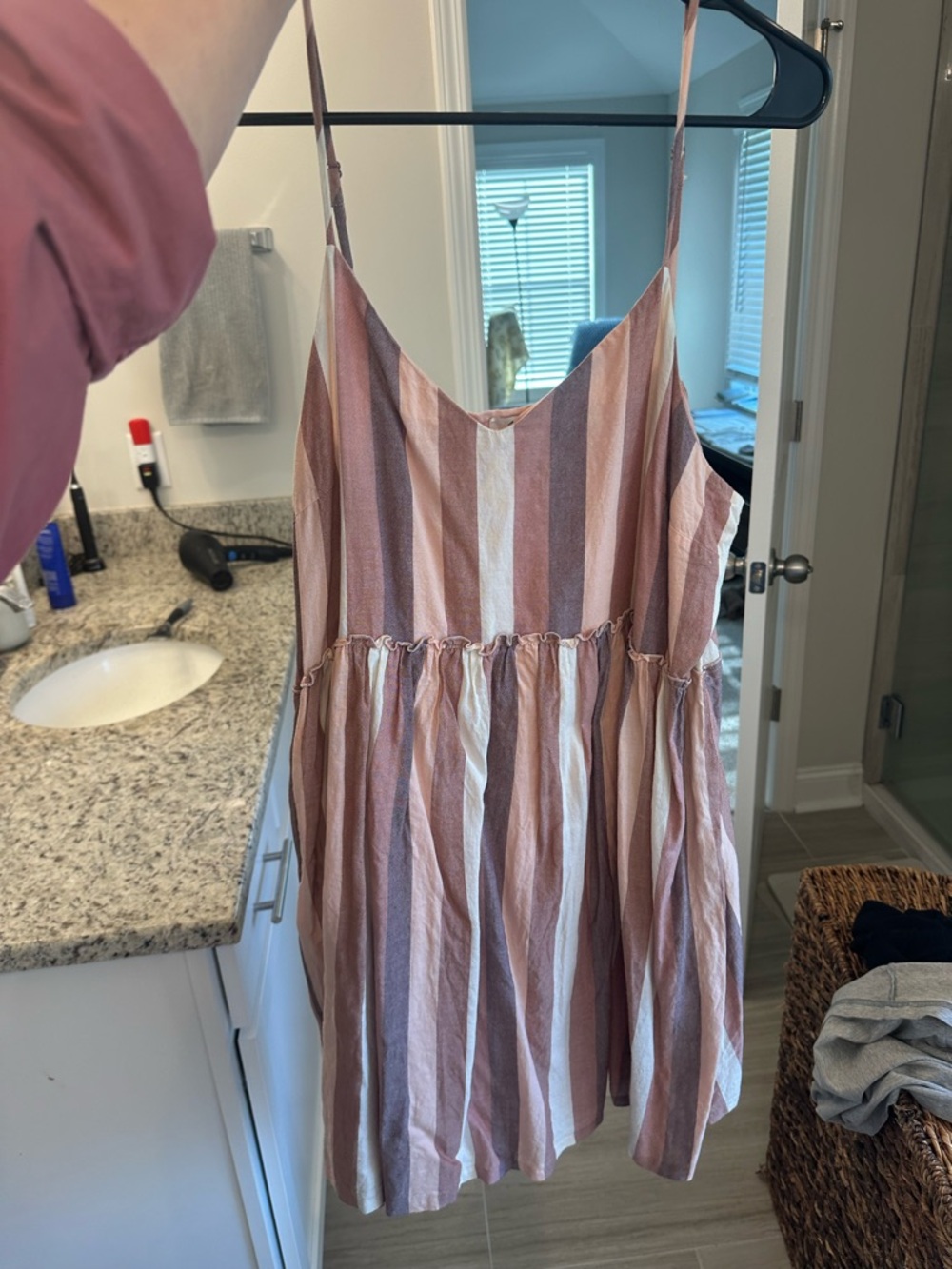 Madewell Pink and Cream Striped Mini Dress